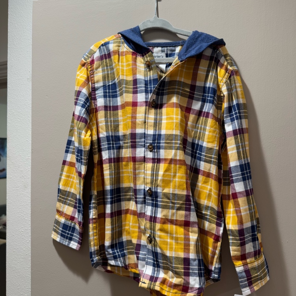 NWT Carters Boys Hooded Button Up